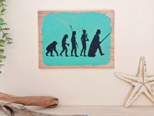 CARTEL DE MADERA "EVOLUTION - STAR WARS "