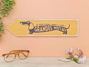 CARTEL DE MADERA "LOS PASITOS PEQUEÑOS..."